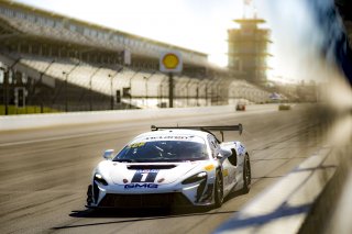 #14 McLaren Artura Trophy Evo of James Sofronas, GMG Racing, McLaren Trophy America, Am, SRO America, Indianapolis Motor Speedway, Sonoma, CA, March 2025.
 | Brian Cleary/SRO
