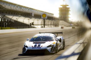 #14 McLaren Artura Trophy Evo of James Sofronas, GMG Racing, McLaren Trophy America, Am, SRO America, Indianapolis Motor Speedway, Sonoma, CA, March 2025.
 | Brian Cleary/SRO