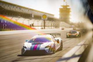 #53 McLaren Artura Trophy Evo of Neil Langberg and Kevin Madsen, RP Motorsports by Forte Racing, McLaren Trophy America, Am, SRO America, Indianapolis Motor Speedway, Sonoma, CA, March 2025.
 | Brian Cleary/SRO