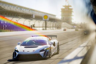 #812 McLaren Artura Trophy Evo of Keegan Massey and Michael Steeves, RAFA Racing Club, McLaren Trophy America, Pro, SRO America, Indianapolis Motor Speedway, Sonoma, CA, March 2025.
 | Brian Cleary/SRO
