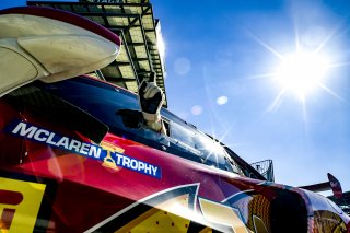#74 McLaren Artura Trophy Evo of Casey Dennis and James Li, RWE Motorsport, McLaren Trophy America, Pro-Am, SRO America, Indianapolis Motor Speedway, Sonoma, CA, March 2025.
 | Brian Cleary/SRO