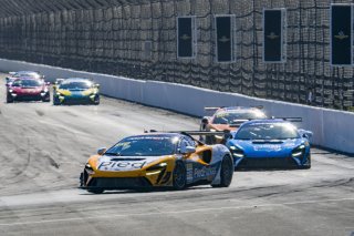 #919 McLaren Artura Trophy Evo of Cooper Broll and Tommy Pintos, Skip Barber Racing, McLaren Trophy America, Pro, SRO America, Indianapolis Motor Speedway, Sonoma, CA, March 2025.
 | Brian Cleary/SRO