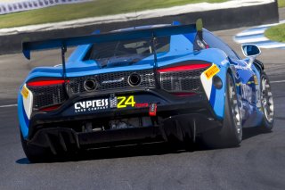 #24 McLaren Artura Trophy Evo of Tanner Harvey and Patrick Liddy, Forte Racing, McLaren Trophy America, SRO America, Indianapolis Motor Speedway, Sonoma, CA, March 2025.
 | Brian Cleary/SRO