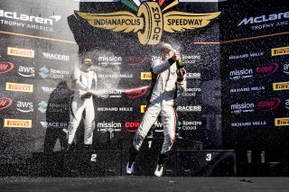 #74 McLaren Artura Trophy Evo of Casey Dennis and James Li, RWE Motorsport, McLaren Trophy America, Pro-Am, SRO America, Indianapolis Motor Speedway, Sonoma, CA, March 2025.
 | Brian Cleary/SRO