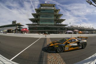 #52 McLaren Artura Trophy Evo of Jason Guzman and Chris Leichtweis, AeroB Motorsports powered by Skip Barber Racing, McLaren Trophy America, SRO America, Indianapolis Motor Speedway, Sonoma, CA, March 2025.
 | Brian Cleary/SRO