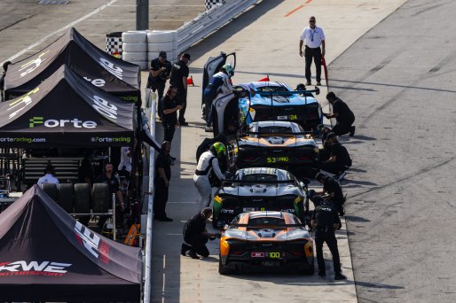 #100 McLaren Artura Trophy Evo of Cooper Broll, Forte Racing, McLaren Trophy, Am, SRO America, Road Atlanta, Braselton, GA, June 12 - 14, 2026, #53 McLaren Artura Trophy Evo of Neil Langberg and Kevin Madsen, Relapsing Polychondritis Motorsports/Forte Rac | Fabian Lagunas | www.lagunasphotography.com | 2026