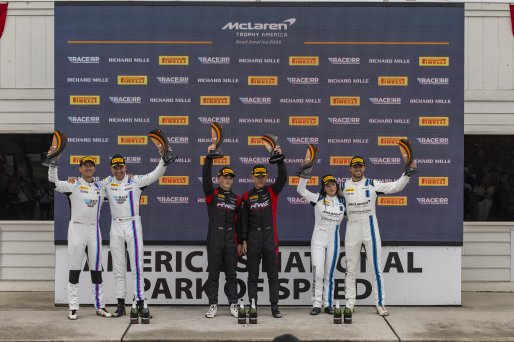 #74 McLaren Artura Trophy Evo of James Li and Sam Neser, RWE Motorsport, McLaren Trophy, Pro, SRO America, Road America, Elkhart Lake, WI, Aug 27 - 30, 2026, #53 McLaren Artura Trophy Evo of Neil Langberg and Kevin Madsen, Relapsing Polychondritis Motorsp | Fabian Lagunas | www.lagunasphotography.com | 2026