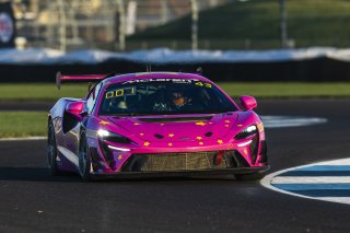 #43 McLaren Artura Trophy Evo of Alexandra Hainer and Jesse Lazare, Motorsport In Action, McLaren Trophy, Pro-Am, SRO America, Indianapolis 8 Hour, Indianapolis Motor Speedway, Speedway, IN, Oct 7 - 11, 2026
 | Fabian Lagunas | www.lagunasphotography.com | 2026