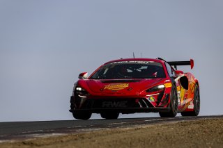 #74 McLaren Artura Trophy Evo of James Li and Sam Neser, RWE Motorsport, McLaren Trophy, Pro, SRO America, Sonoma Raceway, Sonoma, CA, Mar 27 - 29, 2026
 | Fabian Lagunas | www.lagunasphotography.com | 2026