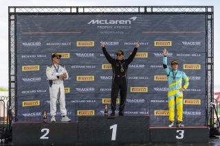 #5 McLaren Artura Trophy Evo of Deniz Teoman and Jeff Cook, GMG Racing, McLaren Trophy, Am, SRO America, Sonoma Raceway, Sonoma, CA, Mar 27 - 29, 2026, #29 McLaren Artura Trophy Evo of Philip Ploskas and Johnny O'Connell, Flying Lizard Motorsports, #3 McL | Fabian Lagunas&copy;2026